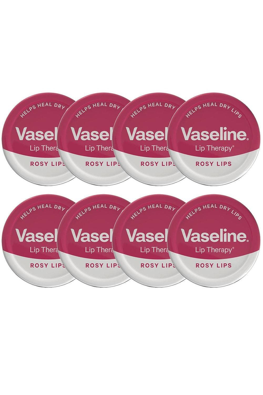 Vaseline Lip Therapy Rosy Lips 20gm Petroleum Jelly Tinted Lip Balm, 8 Pack in White - Image 1