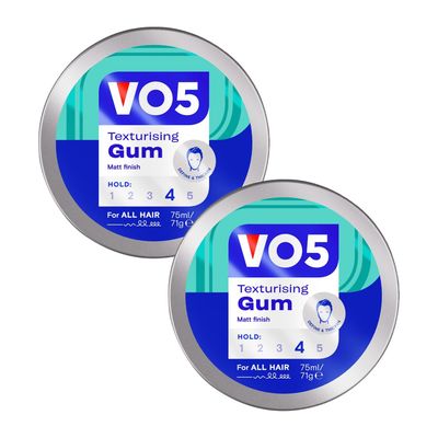 VO5 Men's 2x 'Texturising Gum' with Extra Firm Hold, Stylish Look, 75ml in Blue