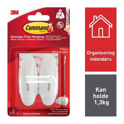3M Command Medium Wire Hooks with Command Strips 17068