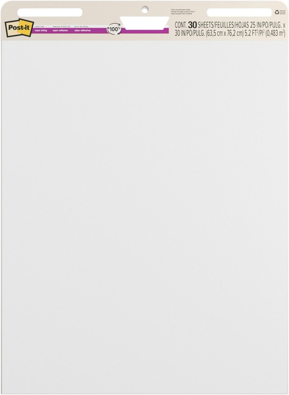 Post-It Super Sticky Self Stick Meeting Chart 30 Sheets Per Pad 635x762mm (Pack of 2) 7100380608 - Image 1