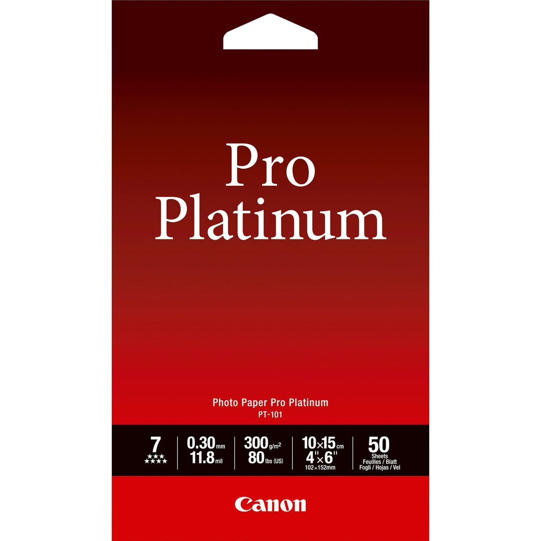 Canon PT-101 Pro Platinum Photo Paper 4x6 - 50 sheets - Image 1