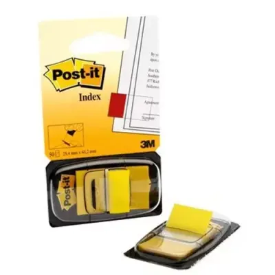 Post-It Index Flags Medium Yellow 25.4 mm x 43.2 mm 50 Flags/Dispenser 1 Dispenser/Pack - Thumbnail 2