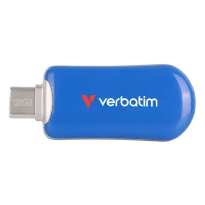 Verbatim Plectra USB-C Flash Drive Blue 128GB - Thumbnail 2