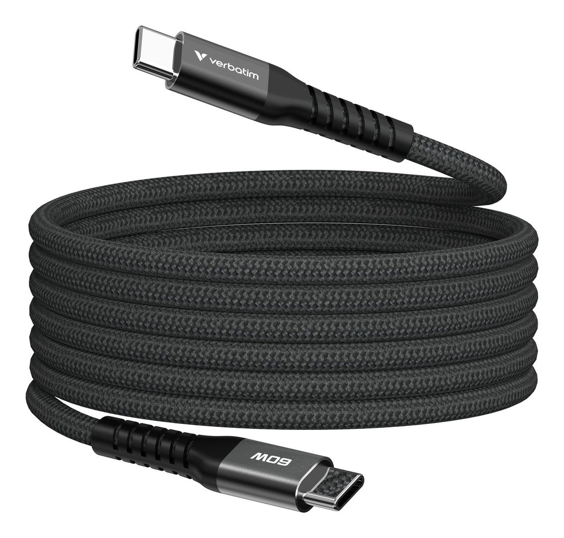 Verbatim Sync & Charge Magnetic Cable - 60W USB-C to USB-C 120 cm Black - Image 1