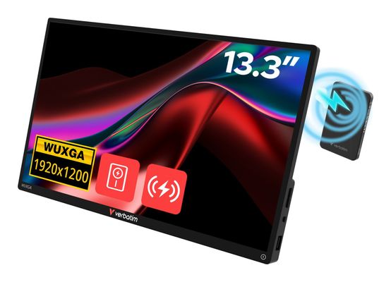 Verbatim Portable Touchscreen Monitor 13.3" WUXGA Resolution & Wireless Power Supply
