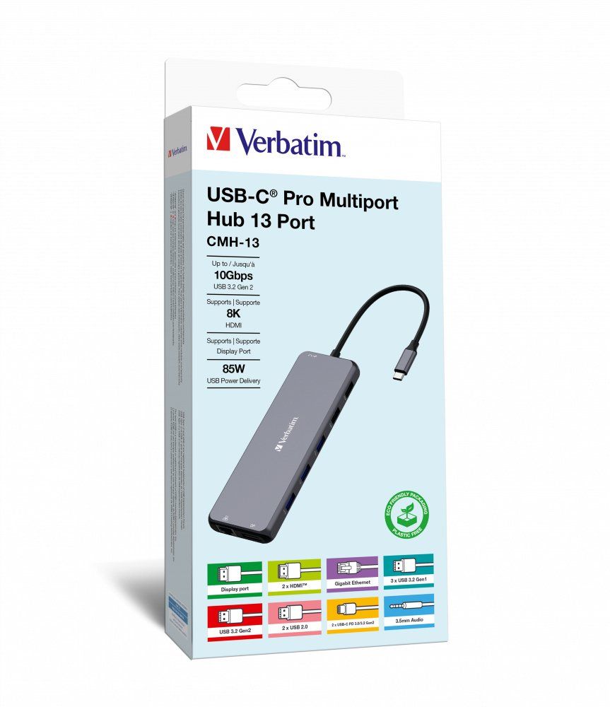 Verbatim CMH-13 USB Type-C 10000 Mbit/s Silver - Image 1