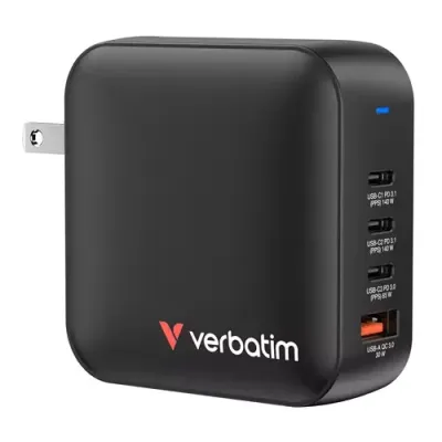 Verbatim Mini GaN Charger 165W 4 Port US plug with EU and UK adaptors - Thumbnail 2