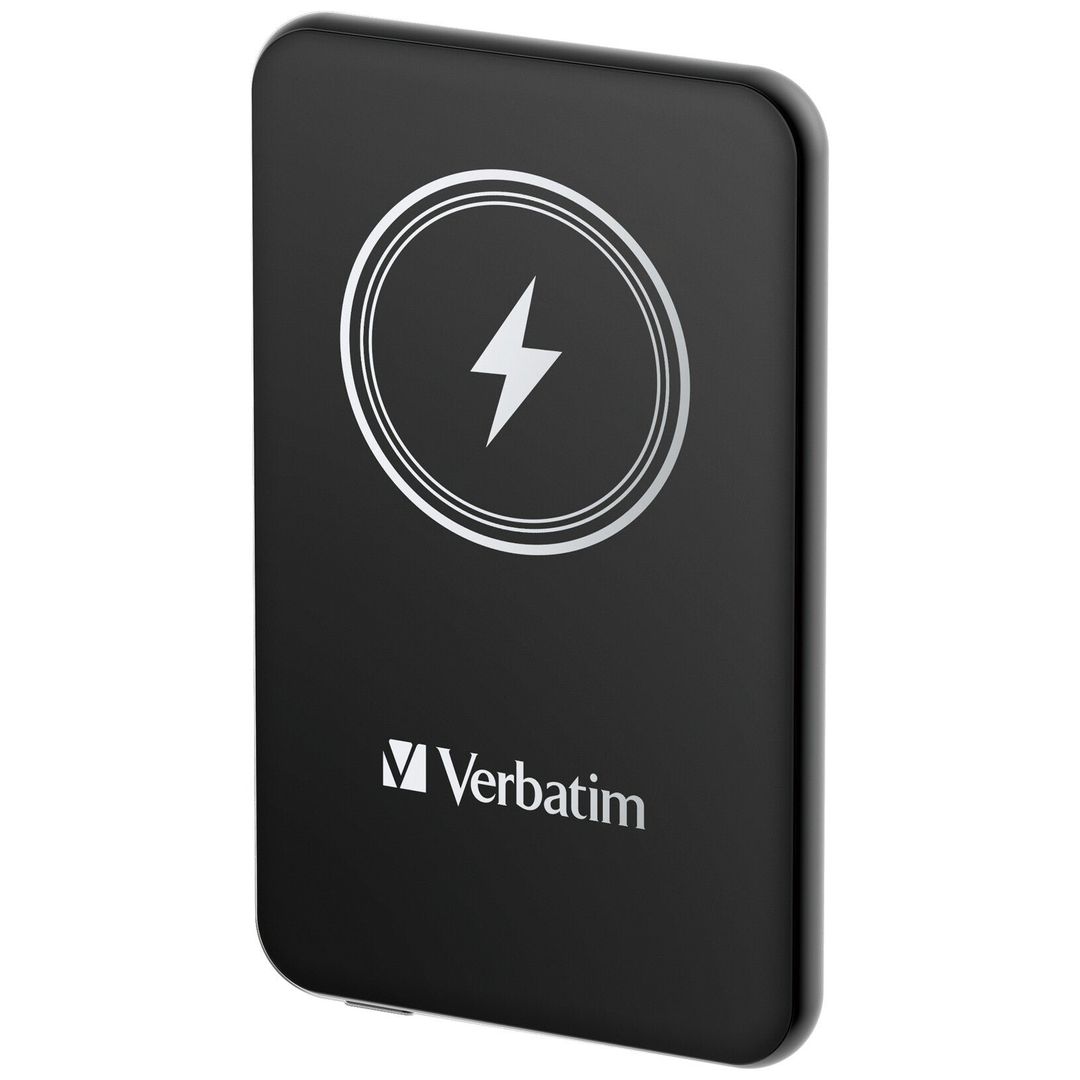 Verbatim Charge 'n' Go Magnetic Wireless Power Bank 5000mAh Black - Image 1