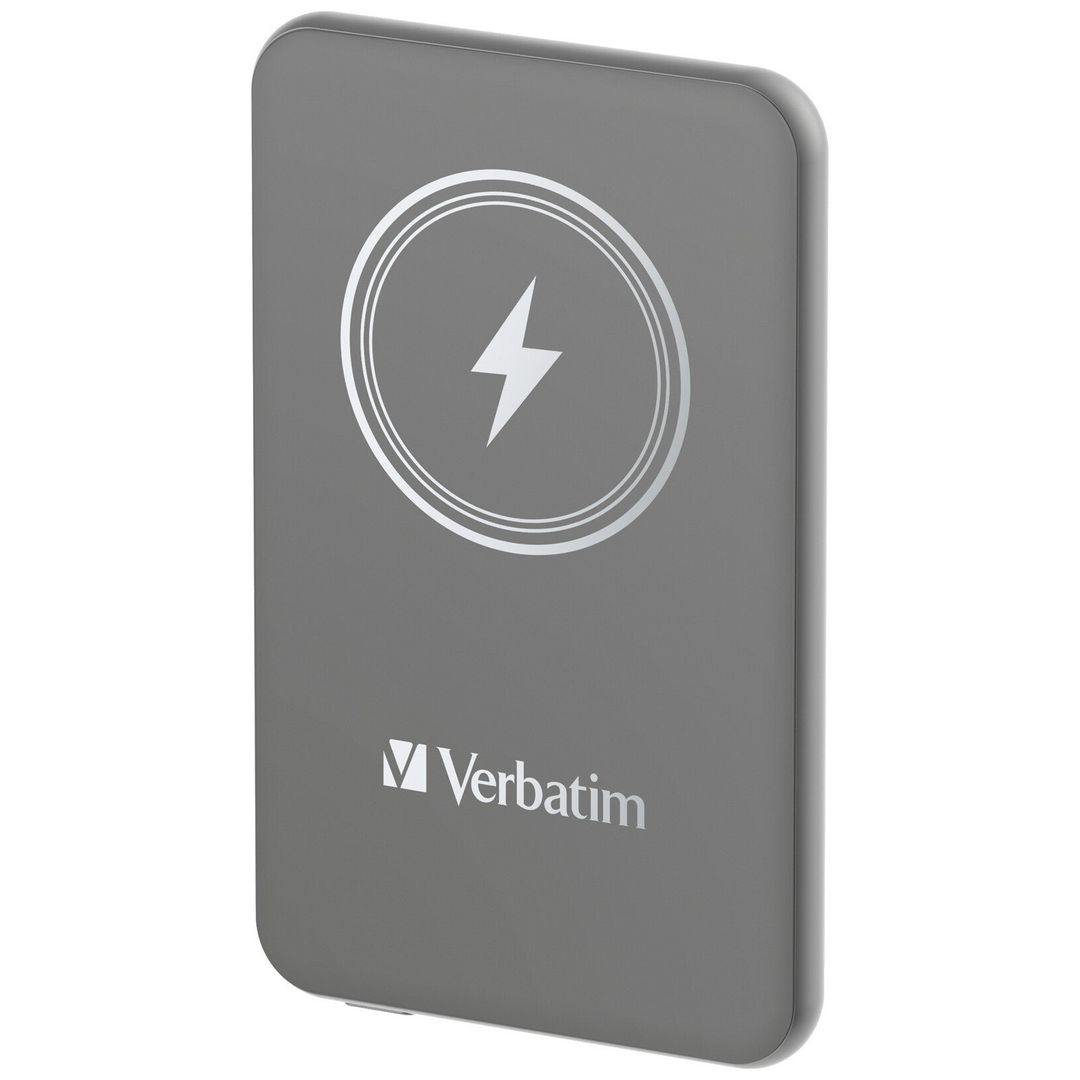 Verbatim Charge 'n' Go Magnetic Wireless Power Bank 5000mAh Grey - Image 1