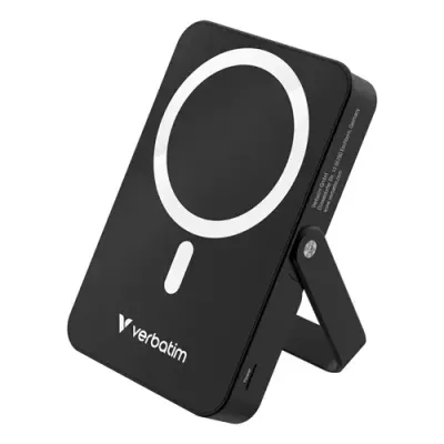 Verbatim Charge 'n' Go Magnetic Wireless Power Bank with stand - 10000 mAh Black - Thumbnail 2