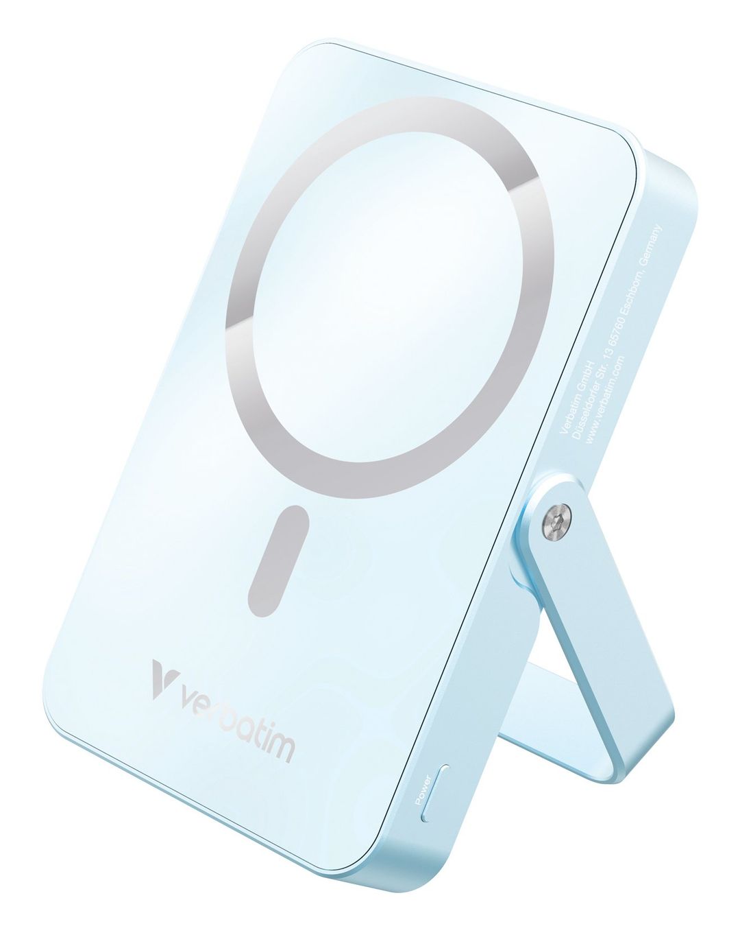 Verbatim Charge 'n' Go Magnetic Wireless Power Bank with stand - 10000 mAh Blue - Image 1