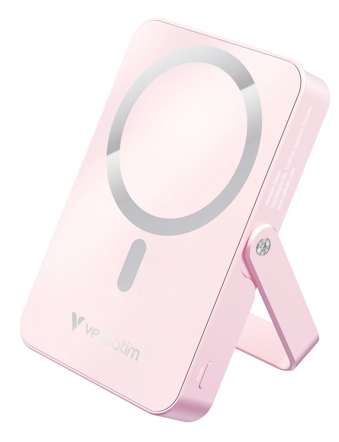 Verbatim Charge 'n' Go Magnetic Wireless Power Bank with stand - 10000 mAh Pink - Image 1