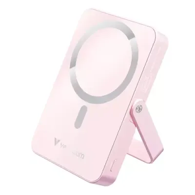 Verbatim Charge 'n' Go Magnetic Wireless Power Bank with stand - 10000 mAh Pink - Thumbnail 2