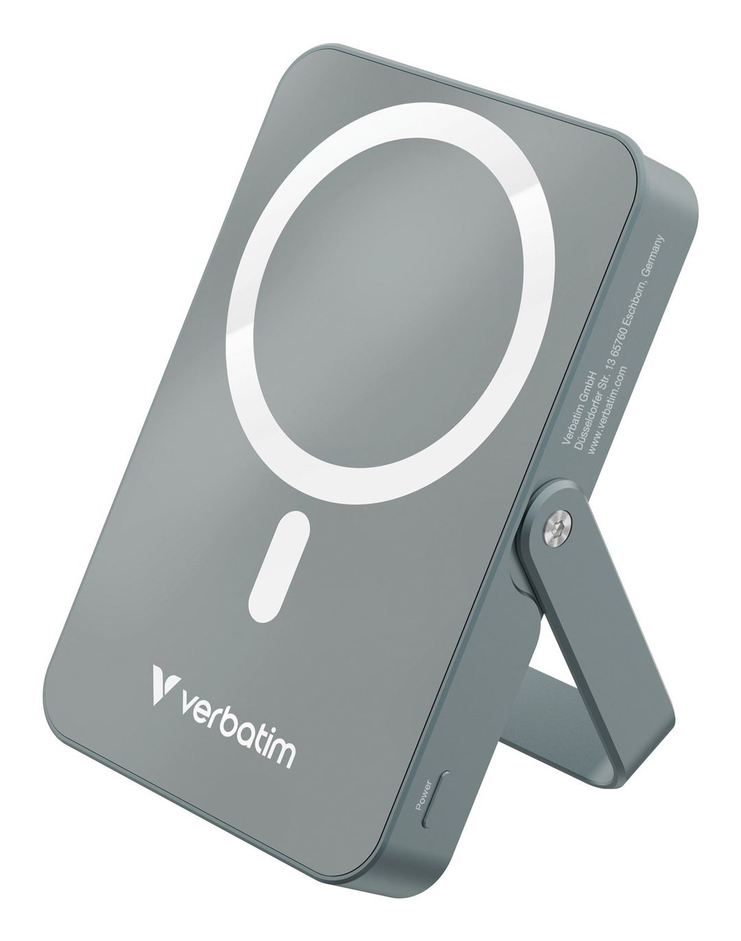 Verbatim Charge 'n' Go Magnetic Wireless Power Bank with stand - 10000 mAh Grey - Image 1