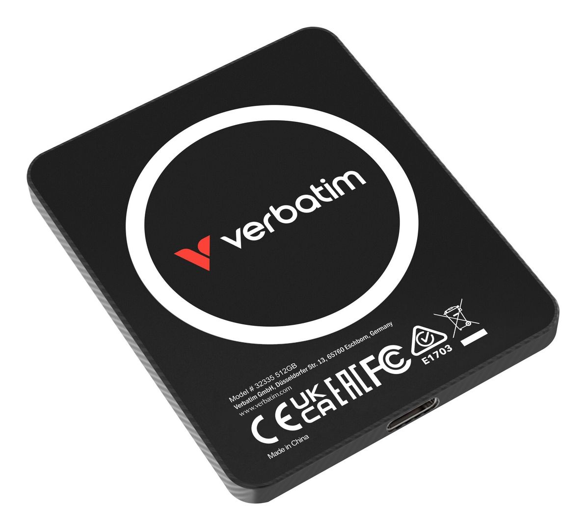 Verbatim SnapBack Ultra Slim SSD 512GB USB Type-C USB 3.2 Gen 2x2 Black - Image 1