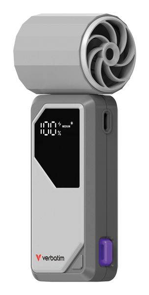 Verbatim Cool’n’Go AirJet Handheld Fan Grey/Purple