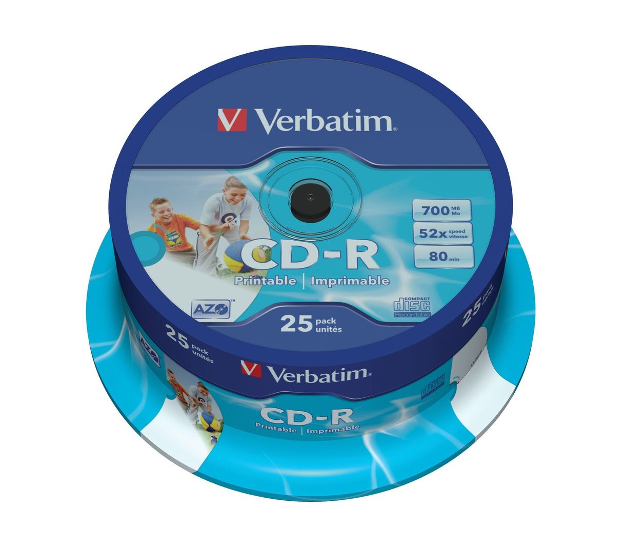 Verbatim CD-R AZO Wide Inkjet Printable 700 MB 52x 25 pc(s) - Image 1