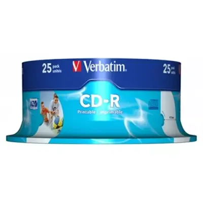 Verbatim CD-R AZO Wide Inkjet Printable 700 MB 52x 25 pc(s) - Thumbnail 2