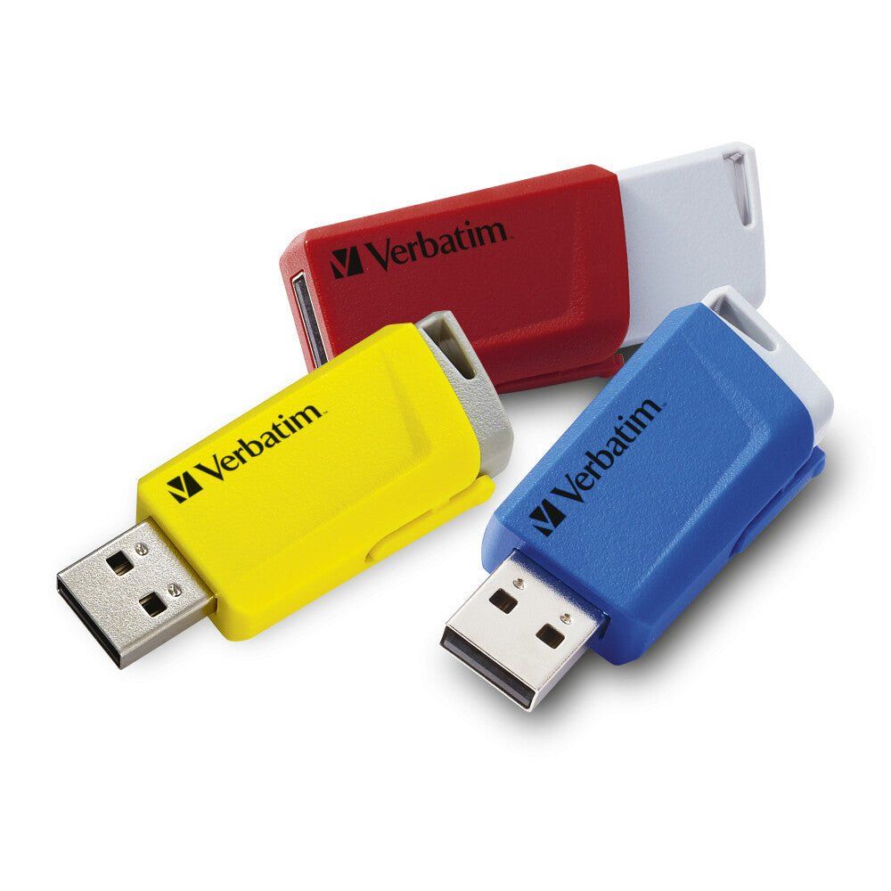 Verbatim Store 'n' Click - USB 2.0 Drive 3.2 GEN1 - 3x16 GB - Red/Blue/Yellow - Image 1