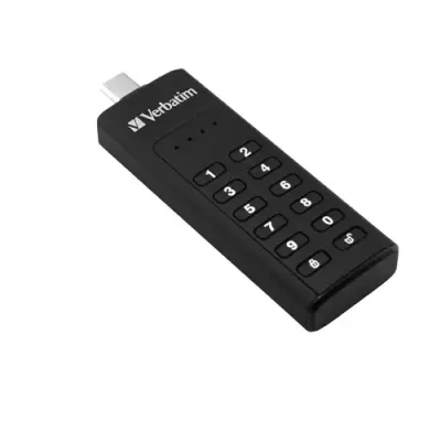 Verbatim Keypad Secure - USB 3.0 Drivecon tastierino d'accesso e crittografia dei dati - 128 GB - Black