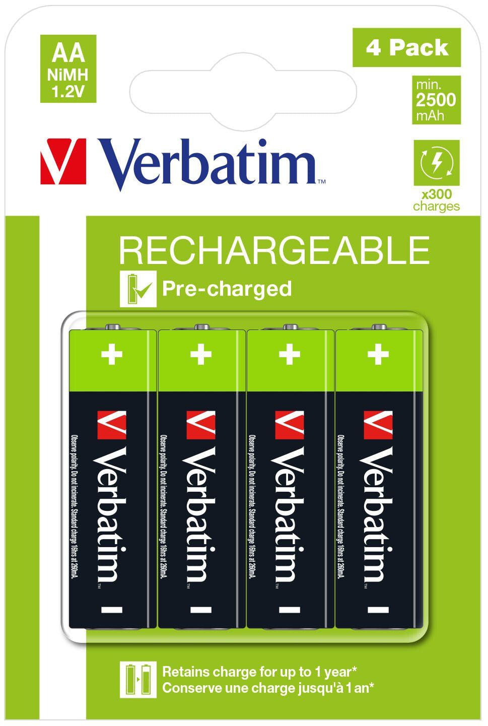 Verbatim 49517 household battery Rechargeable battery AA Nickel-Metal Hydride (NiMH) - Image 1