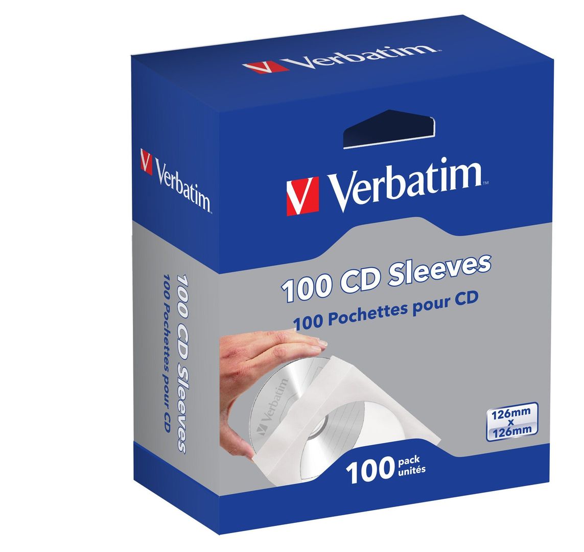 Verbatim CD Sleeves (Paper) 100pk - Image 1