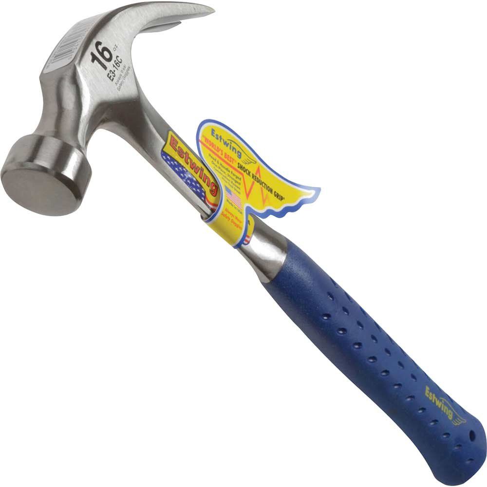 Estwing E3/16C E3/16C Curved Claw Hammer - Vinyl Grip 450G (16Oz) - Image 1