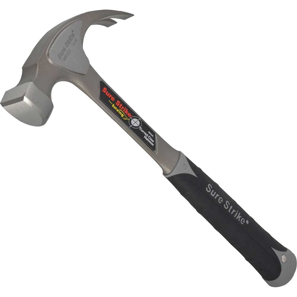 Estwing EMR20C Emr20C Sure Strike All Steel Curved Claw Hammer 560G (20Oz) - Image 1