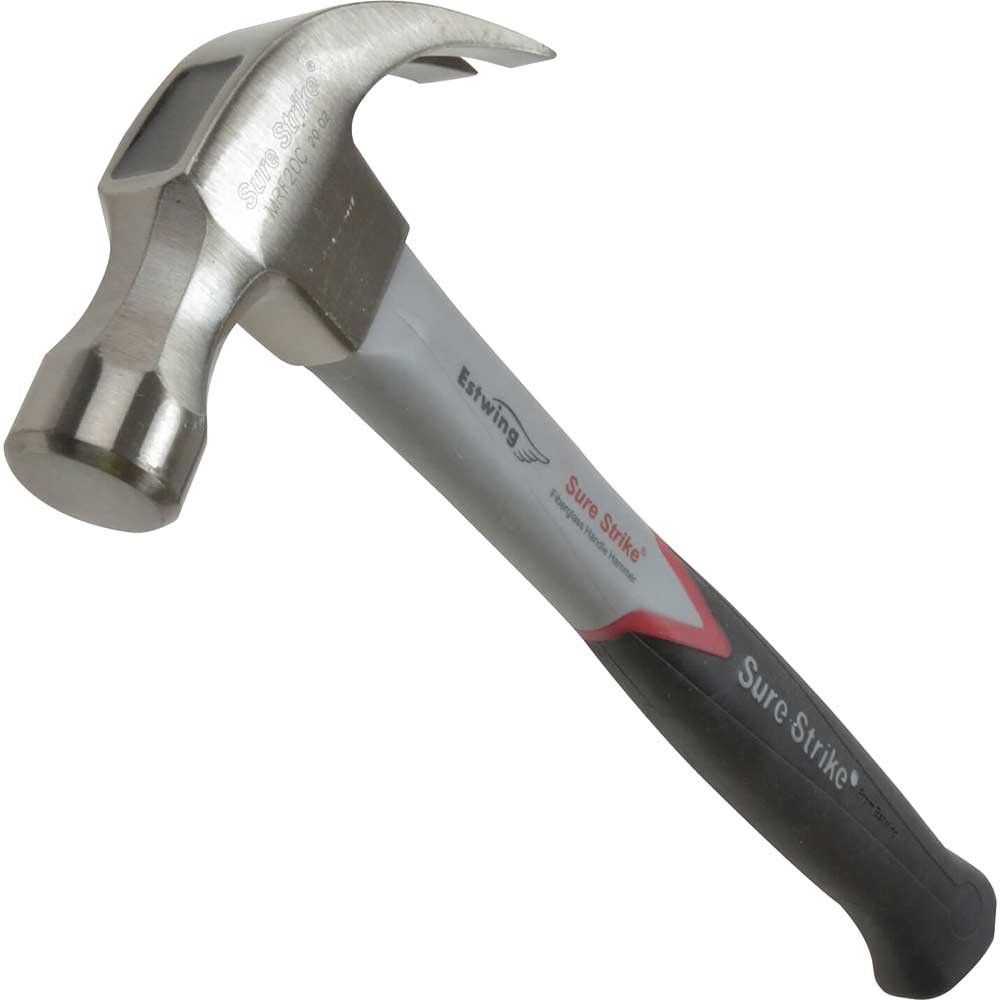 Estwing EMRF20C Emrf20C Surestrike Curved Claw Hammer Fibreglass Shaft 560G (20Oz) - Image 1