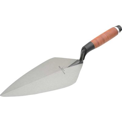 Marshalltown M3412L 34L Wide London Pattern Brick Trowel Leather Handle 12In