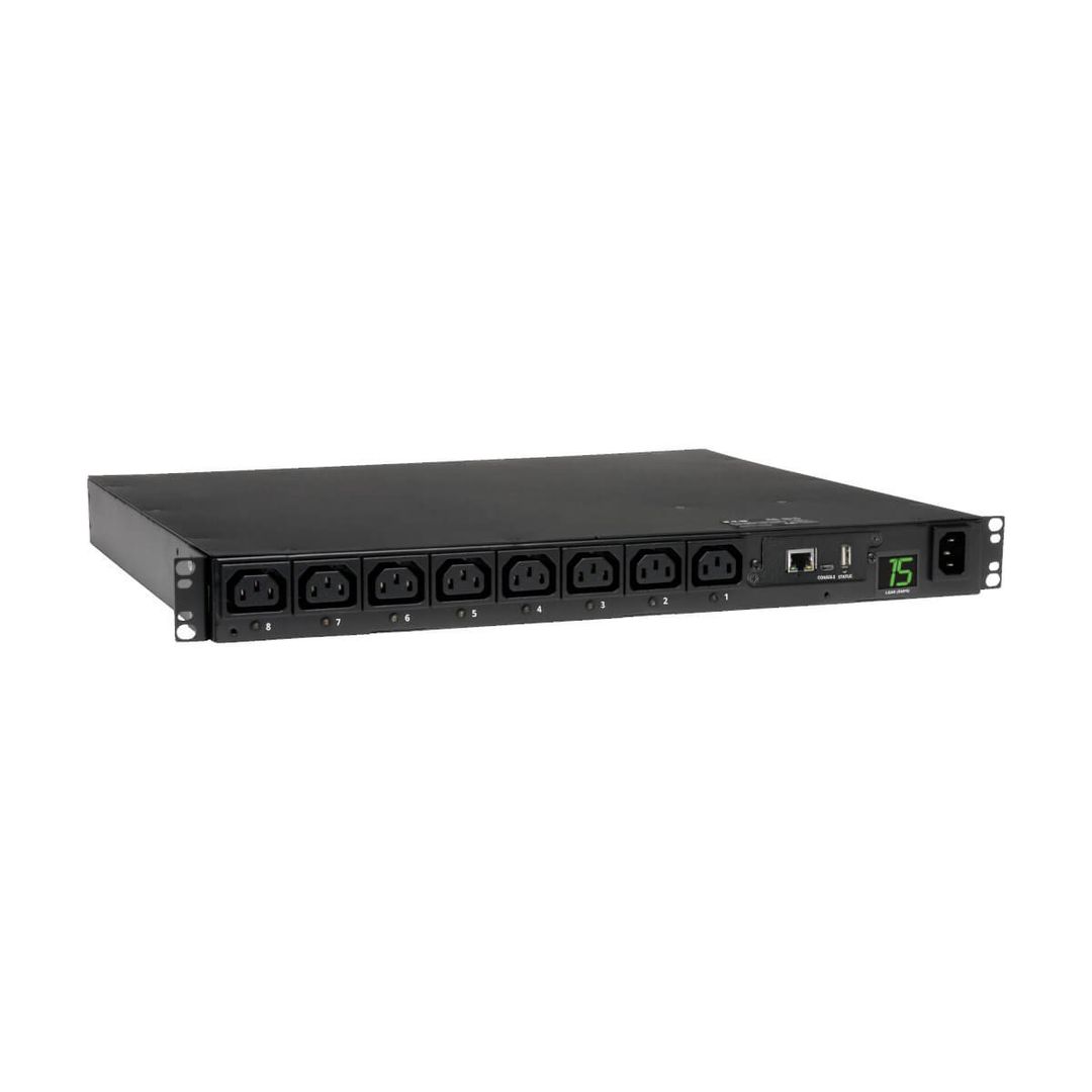 Tripp Lite PDUMH15HVNET 2.5kW Single-Phase 208/230V Switched PDU - LX Platform 8 C13 Outlets C14 Input 2m Cord 1U Rack-Mount TAA - Image 1