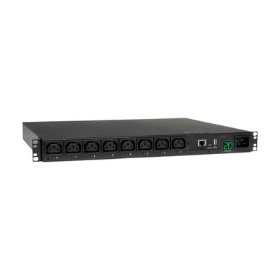 Tripp Lite PDUMH20HVNET 3.7kW Single-Phase 208/230V Switched PDU - LX Platform 8 C13 Outlets C20 Input with L6-20P Adapter 2.4m Cord 1U Rack-mount TAA