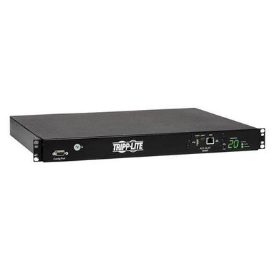 Tripp Lite PDUMH20HVATNET 3.8kW Single-Phase Switched Automatic Transfer Switch PDU Two 200-240V C20 Inlets 8 C13 & 2 C19 Outputs 1U TAA