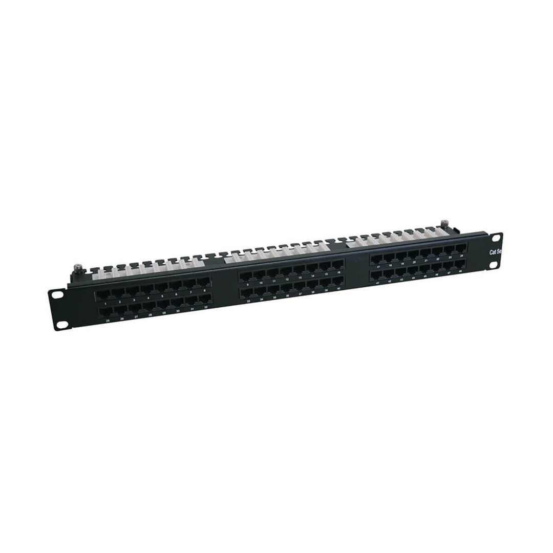 Tripp Lite N252-048-1U 48-Port 1U Rack-Mount Cat6/Cat5 High Density 110 Patch Panel, 568B, RJ45 Ethernet, TAA - Image 1