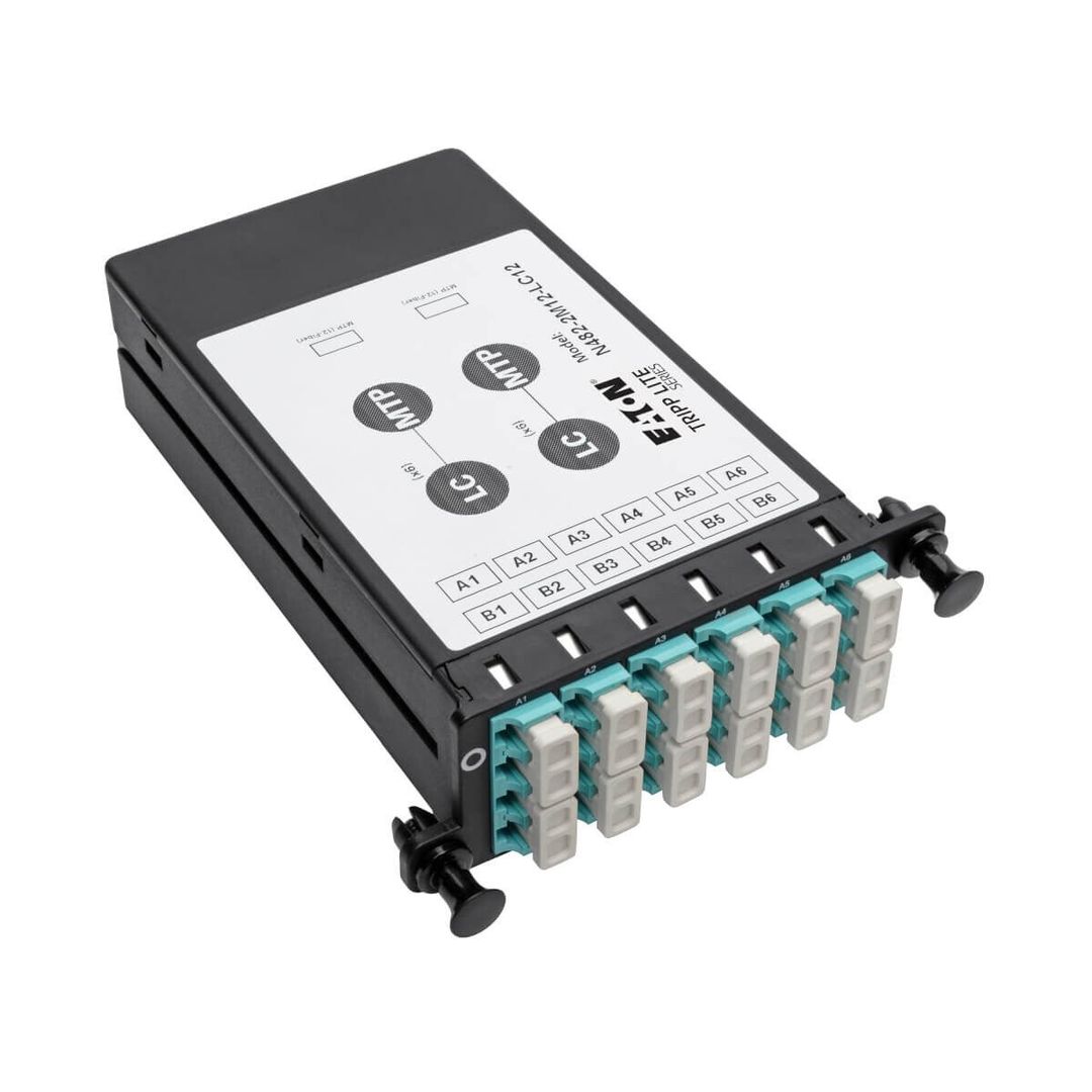 Tripp Lite N482-2M12-LC12 40Gb to 10Gb Breakout Cassette - (x2) 12-Fiber OM4 MTP/MPO ( Male with Pins ) to (x12) LC - Image 1