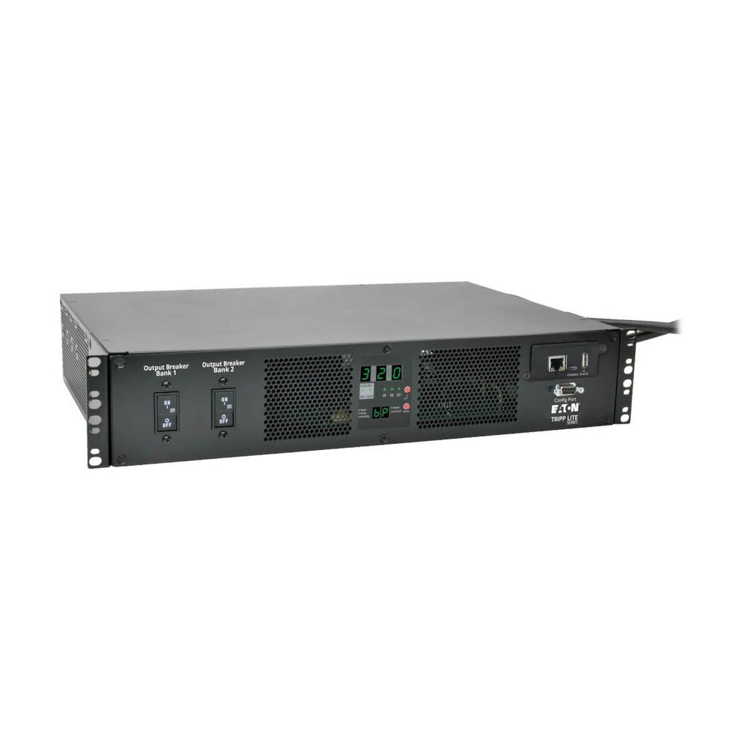 Tripp Lite PDUMH32HVATNET 7.7kW Single-Phase Switched Automatic Transfer Switch PDU, Two 200-240V IEC309 32A Blue Inputs, 16-C13 2-C19 Outlets, 2U, TAA - Image 1