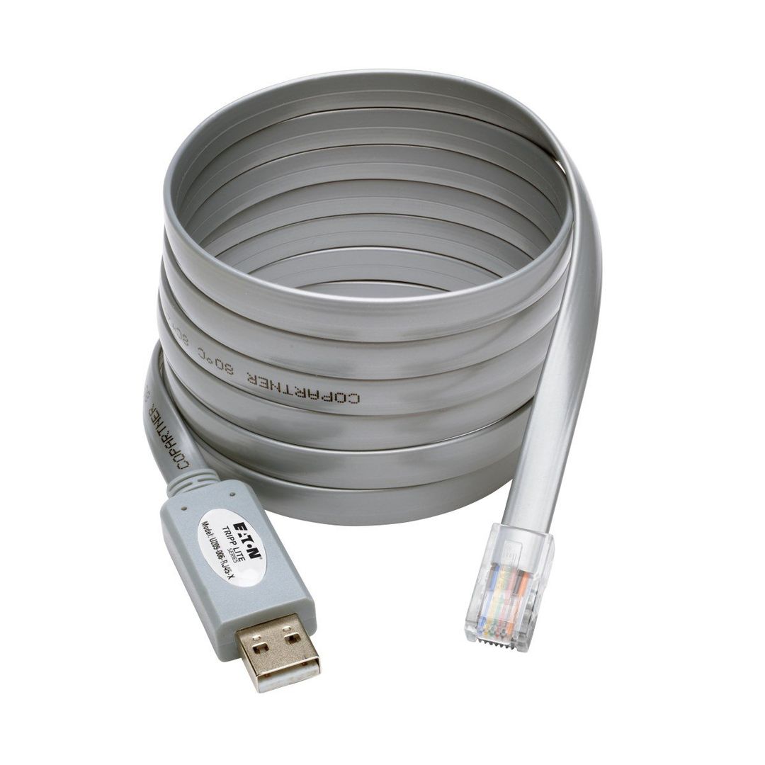 Tripp Lite U209-006-RJ45-X USB-A to RJ45 Serial Rollover Cable (M/M) - Cisco Compatible, 250 Kbps, 6 ft. (1.83 m), Gray - Image 1