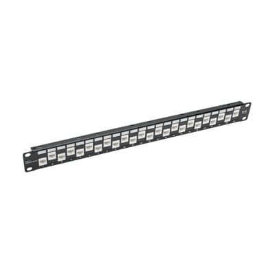 Tripp Lite N254-024-6A-OF 24-Port 1U Rack-Mount Cat6a Offset Feed-Through Patch Panel with Cable Management Bar RJ45 Ethernet TAA - Thumbnail 2