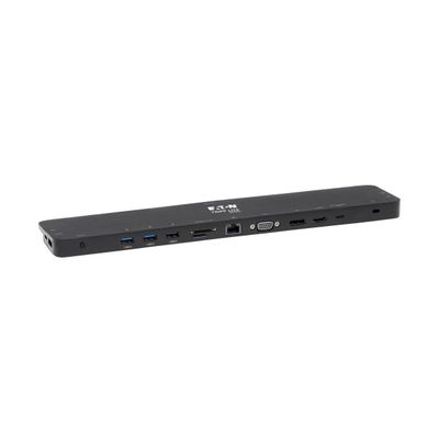 Tripp Lite U442-DOCK7D-B USB-C Dock Triple Display - 4K HDMI & DP VGA USB 3.x (5Gbps) and USB 2.0 Hub Ports GbE 100W PD Charging