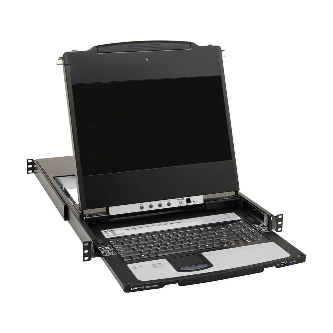 Tripp Lite B030-DP08-17D 8-Port NetDirector DisplayPort KVM Switch Console with 17 in. LCD, Dual Rail, 1U Rack-Mount - Image 1