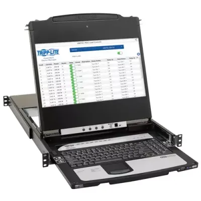 Tripp Lite B030-DP08-17D 8-Port NetDirector DisplayPort KVM Switch Console with 17 in. LCD, Dual Rail, 1U Rack-Mount - Thumbnail 2