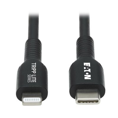 Tripp Lite M102-03M-BK USB-C to Lightning Sync/Charge Cable (M/M), MFi Certified, Black, 3 m (9.8 ft.)