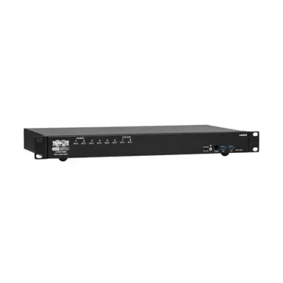 Tripp Lite B024-H4U08 8-Port 4K HDMI/USB KVM Switch - 4K 60 Hz Video/Audio USB Peripheral Sharing 1U Rack-Mount