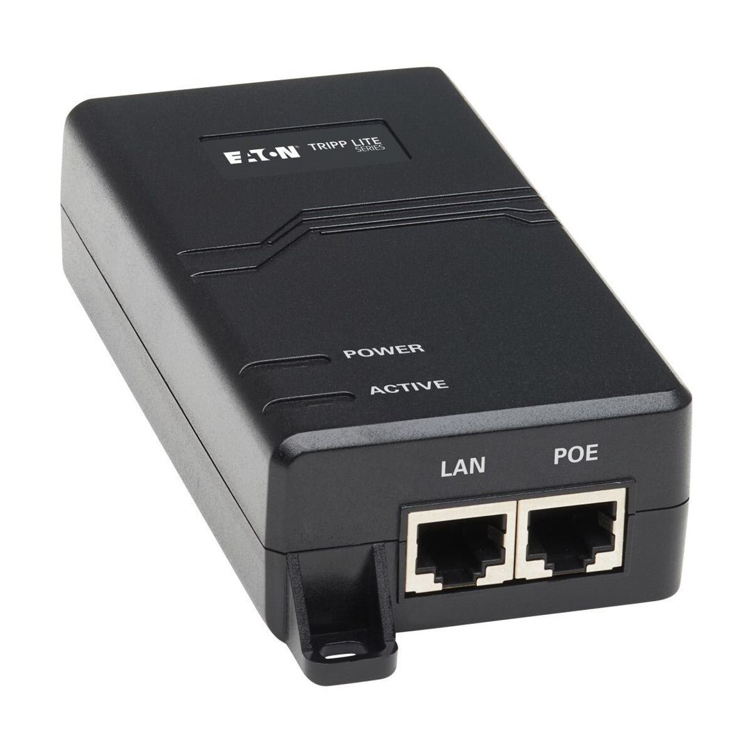 Tripp Lite NPOE-30W-1G-INT Gigabit PoE+ Midspan Active Injector - IEEE 802.3at/802.3af 30W 1 Port International Power Cords Gigabit Ethernet 101001000 Mbit/s IEEE 802.3 IEEE 802.3ab IEEE 802.3af IEEE 802.3at IEEE 802.3u Cat5 Cat5e Cat6 - Image 1