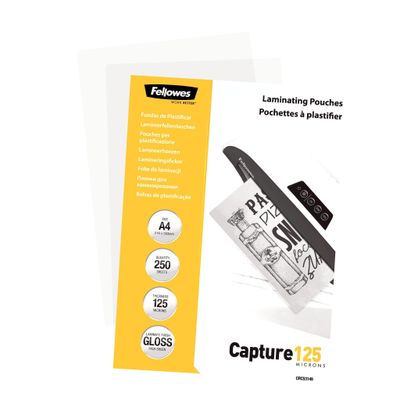 Fellowes A4 Glossy 125 Micron Laminating Pouch Value Pack - Thumbnail 2