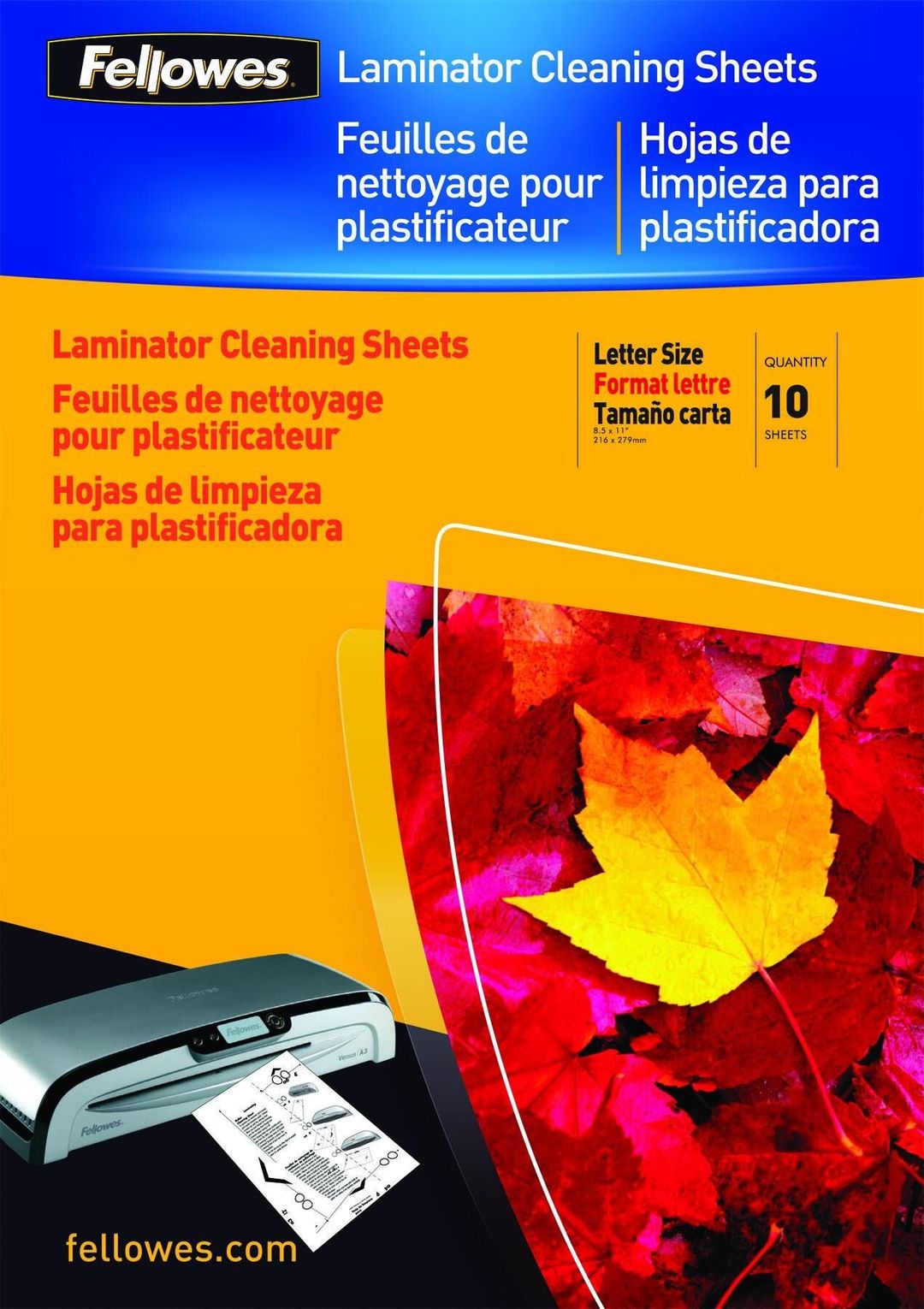 Fellowes A4 Cleaning & Carrier Sheets - 10 pack - Image 1