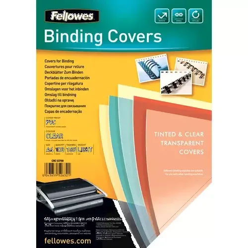 Fellowes 5375901 binding cover A4 Plastic PVC Transparent 100 pc(s) - Image 1