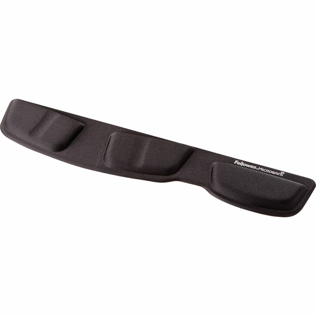 Fellowes Keyboard Wrist Rest - Health-V Wrist Rest with Antibacterial Protection - Ergonomic Wrist Support for Computer, Laptop, Home Office Use - Black - Image 1