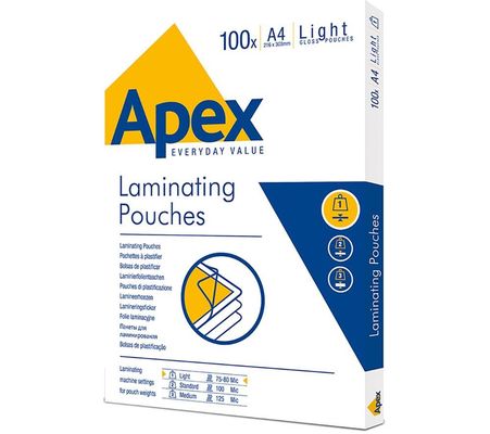 FELLOWES APEX LAM POUCH A4 LIGHT DUT