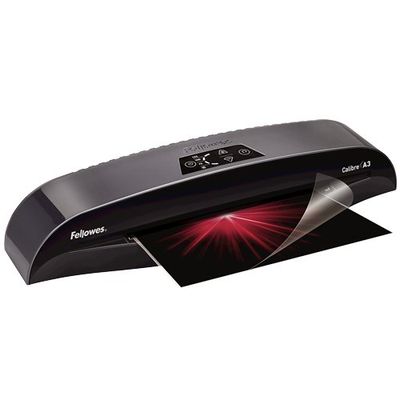 Fellowes Calibre A3. Maximum lamination width: 32 cm Type: Cold/hot laminator Lamination speed: 500 mm/min. Width: 569.9 mm Depth: 155.6 mm Height: 109.5 mm. Package width: 669.9 mm Package depth: 161.9 mm Package height: 179.4 mm